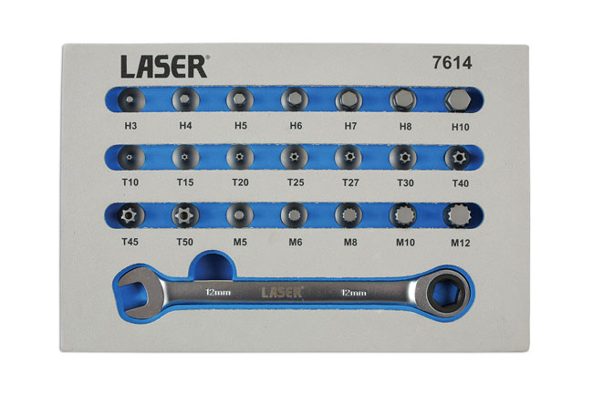 Laser Tools 7614 Low Profile Bit Set 22pc