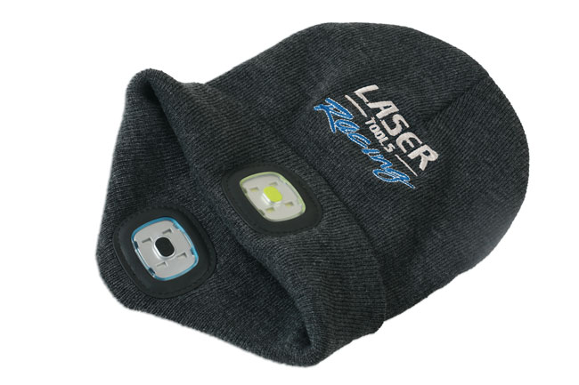 Laser Tools 7677 Laser Tools Racing Beanie Hat Front/Rear Rechargeable Light