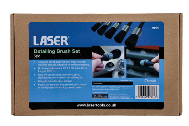 Laser Tools 7844 Detailing Brush Set 5pc