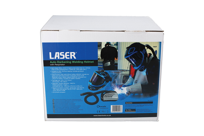 Laser Tools 7927 Auto Darkening Welding Helmet with Respirator