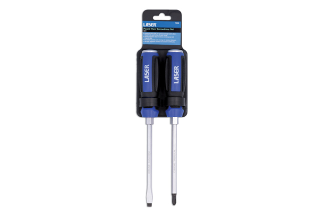 Laser Tools 7938 Pound Thru Screwdriver Set 2pc