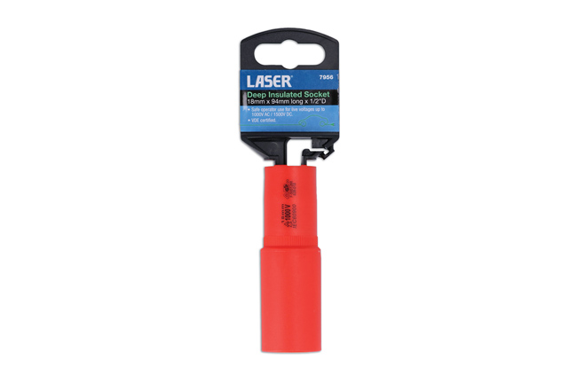 Laser Tools 7956 Deep Insulated Socket 1/2"D 18mm