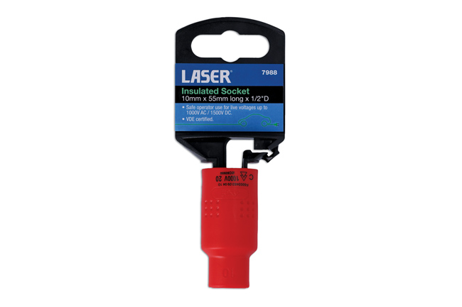 Laser Tools 7988 Insulated Socket 1/2"D 10mm