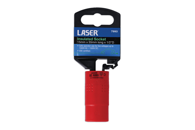 Laser Tools 7993 Insulated Socket 1/2"D 15mm