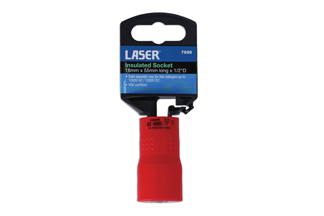 Laser Tools 7996 Insulated Socket 1/2"D 18mm