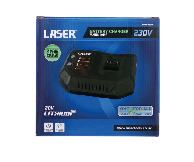 Laser Tools 8009 Battery Charger 230V Mains 4 amp with Euro 2 Pin Plug