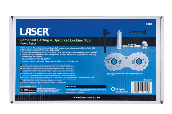 Laser Tools 8134 Camshaft Setting & Sprocket Locking Tool - for Volvo Petrol