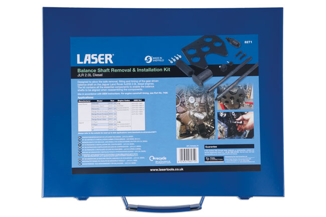 Laser Tools 8271 Balance Shaft Removal & Installation Kit - JLR 2.0L Diesel