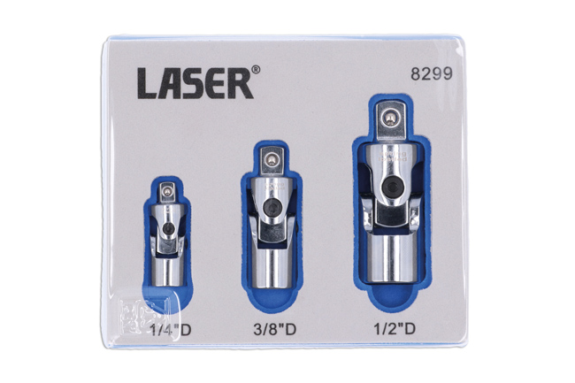 Laser Tools 8299 Universal Joint Set Spring Loaded 3pc