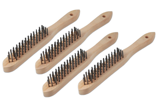 Laser Tools 8313 4-Row Wire Brush Set 4pc