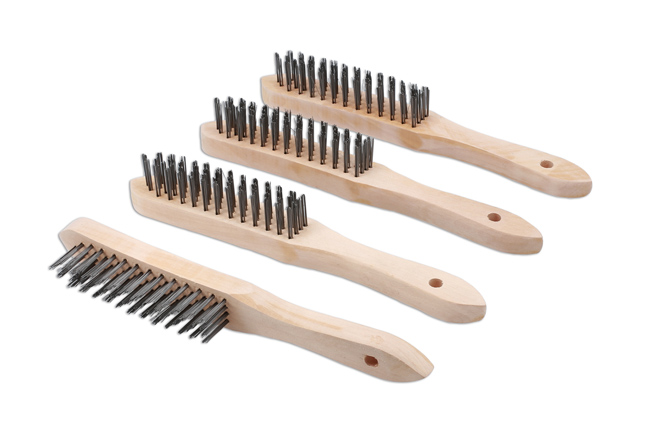 Laser Tools 8313 4-Row Wire Brush Set 4pc