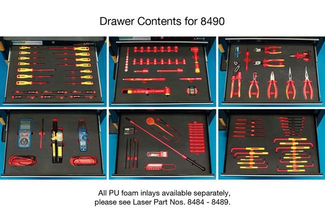 Laser Tools 8490 EV Cabinet with Foam Inlays, Tools & Safety Products