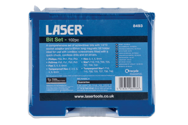 Laser Tools 8493 Bit Set 102pc