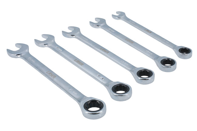 Laser Tools 8510 Ratchet Ring Combination Spanner Set 5pc