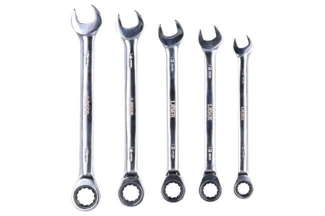 Laser Tools 8510 Ratchet Ring Combination Spanner Set 5pc