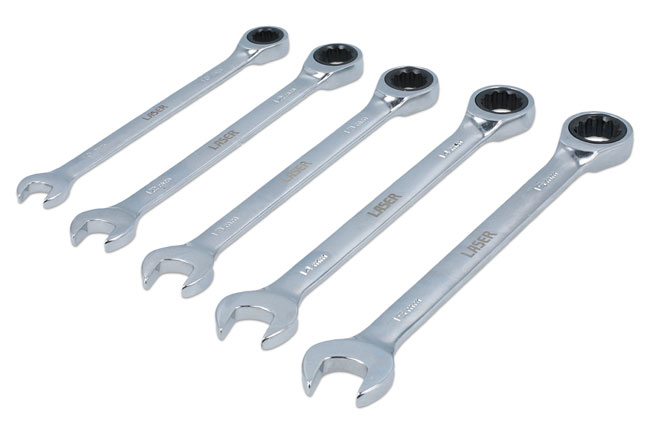 Laser Tools 8510 Ratchet Ring Combination Spanner Set 5pc