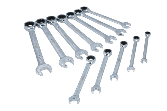 Laser Tools 8511 Ratchet Ring Combination Spanner Set 12pc