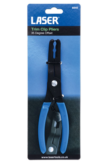 Laser Tools 8540 Trim Clip Pliers - 35 Degree Offset