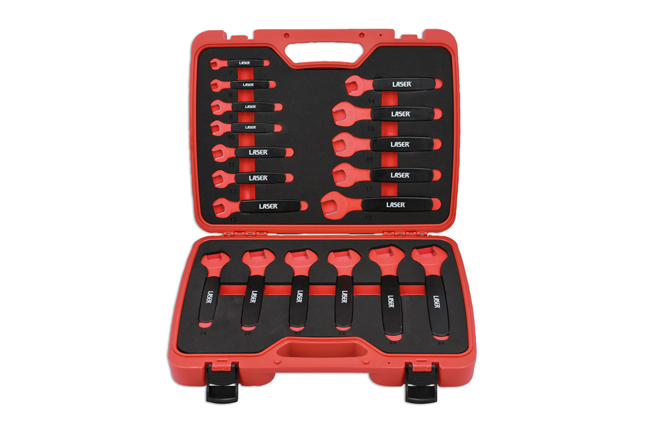 Laser Tools 8558 Insulated Open Ended Spanner Set 18pc