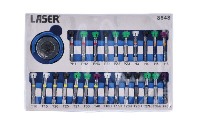 Laser Tools 8648 Swivel Palm Grip Magnetic Bit Set 25pc
