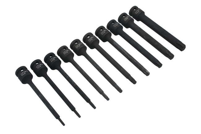 Laser Tools 8706 Extra Long Impact Star Bit Set 1/2"D 10pc