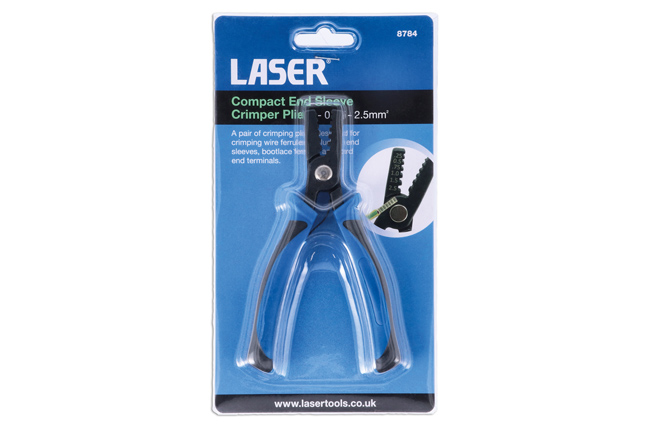 Laser Tools 8784 Compact End Sleeve Crimper Pliers - 0.25 - 2.5mm²