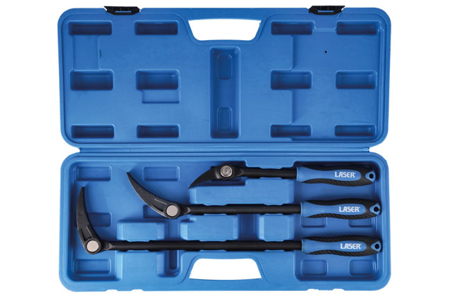 Laser Tools 8825 Adjustable Head Pry Bar Set 3pc