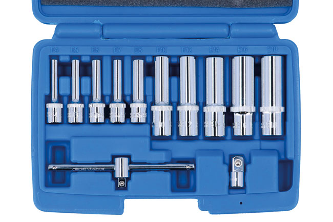 Laser Tools 8867 Deep E-Socket Set 1/4" & 3/8"D 12pc