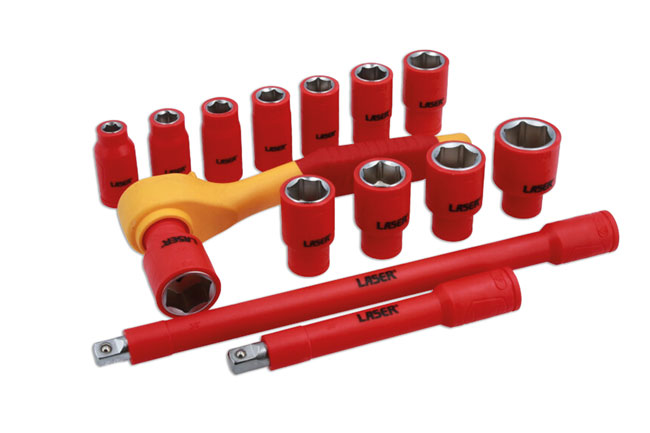 Laser Tools 8891 VDE Insulated Socket Set 3/8"D 15pc