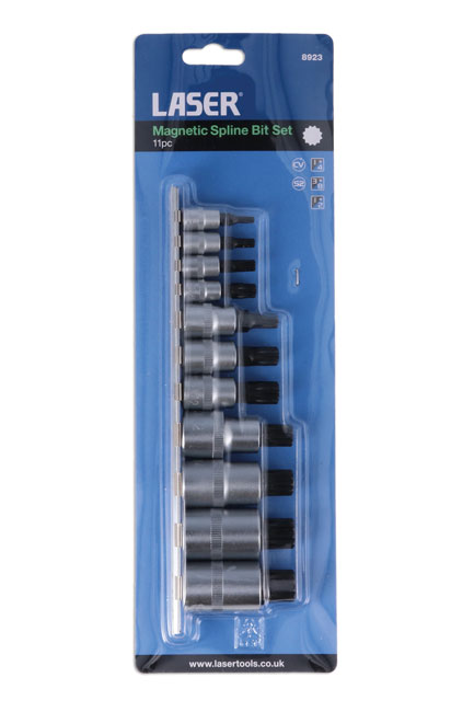 Laser Tools 8923 Magnetic Spline Bit Set 11pc