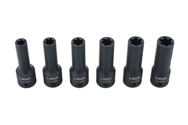 Laser Tools 8940 Deep Impact E-Socket Set 3/4"D 6pc