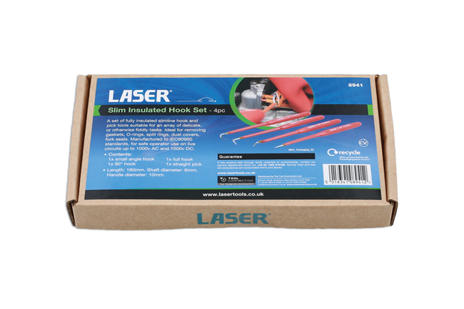 Laser Tools 8941 Slim Insulated Hook Set 4pc