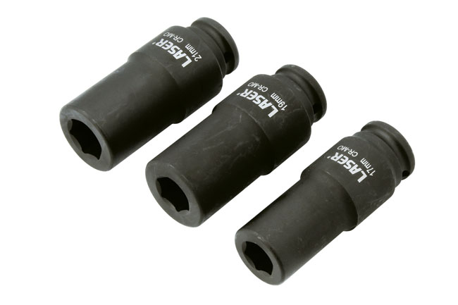 Laser Tools 8953 Weighted Socket Set 1/2"D 3pc