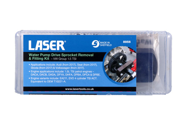 Laser Tools 8956 Water Pump Drive Sprocket Removal & Fitting Kit - for VW Group 1.5 TSI