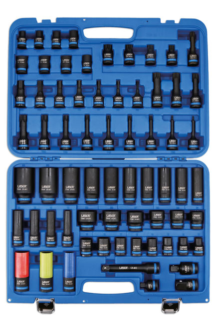 Laser Tools 8987 Impact Bit Socket Set 1/2"D 67pc