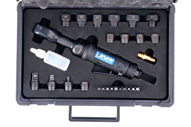 Laser Tools 9016 Go Thru Air Ratchet Socket & Bit Set