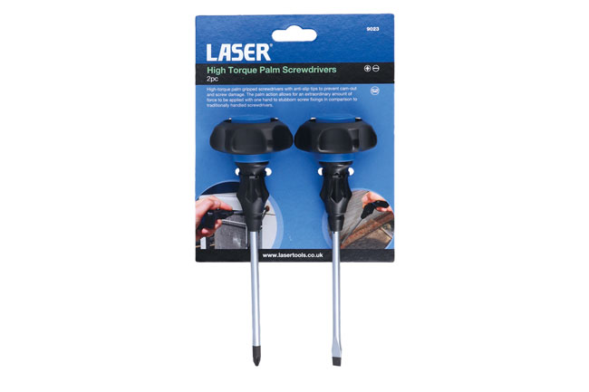 Laser Tools 9023 High Torque Palm Screwdrivers 2pc