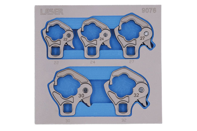 Laser Tools 9076 Ratchet Flare Nut Wrench Set 1/2"D 22mm - 32mm