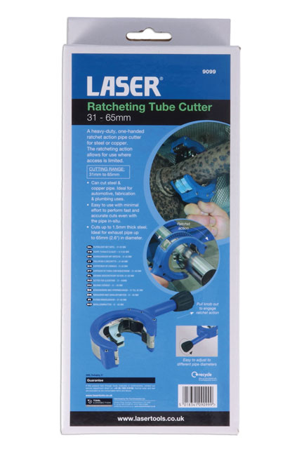 Laser Tools 9099 Ratcheting Tube Cutter 31 - 65mm