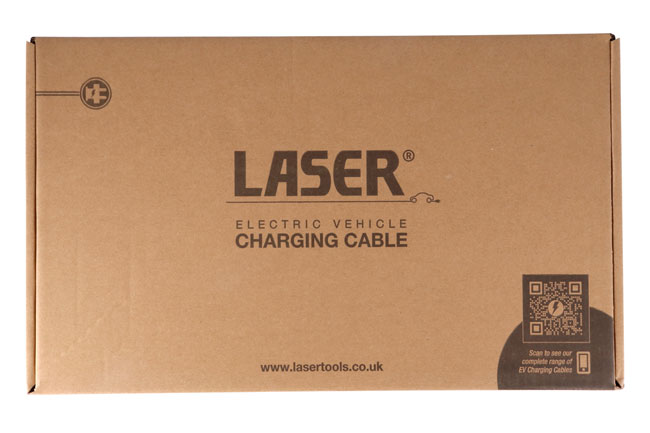 Laser Tools 9108 EV Charging Cable - 32A Single Phase T2 Female-CEE Plug (3 pin) W/Charger IP68