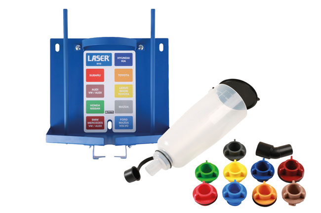 Laser Tools 9120 Oil Funnel Kit with Drain Storage Station