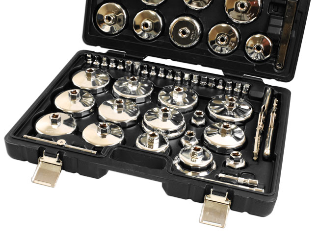 Laser Tools 9128 Oil Filter Cup Wrench & Drain Key Kit - 58pc