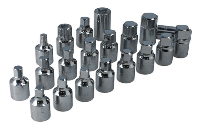 Laser Tools 9128 Oil Filter Cup Wrench & Drain Key Kit - 58pc