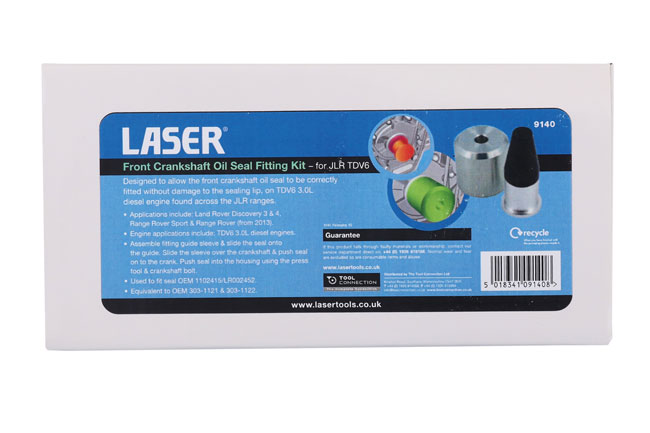 Laser Tools 9140 Front Crankshaft Oil Seal Fitting Kit - for JLR TDV6