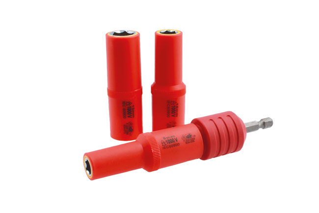 Laser Tools 9151 Non-Conductive Insulated Quick Chuck Adaptor with Magnetic Sockets 4pc