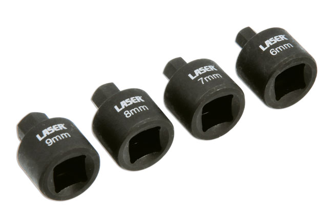 Laser Tools 9153 Stubby Hex Bit Set 3/8"D 4pc - for German Vehicles