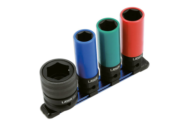 Laser Tools 9173 Twin Drive Impact Wheel Sockets - 4pc