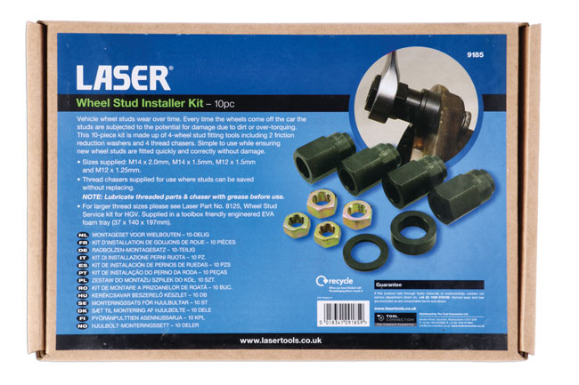 Laser Tools 9185 Wheel Stud Installer Kit - 10pc