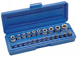 3081 Star Socket & Bit Set 1/4"D, 3/8"D 23pc